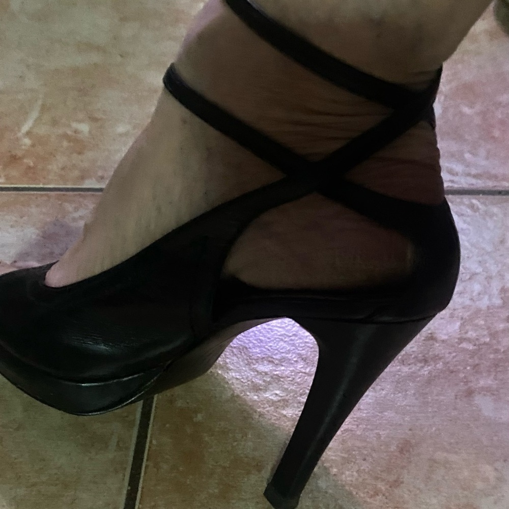 Steven by Steve Madden Black Strappy Heels